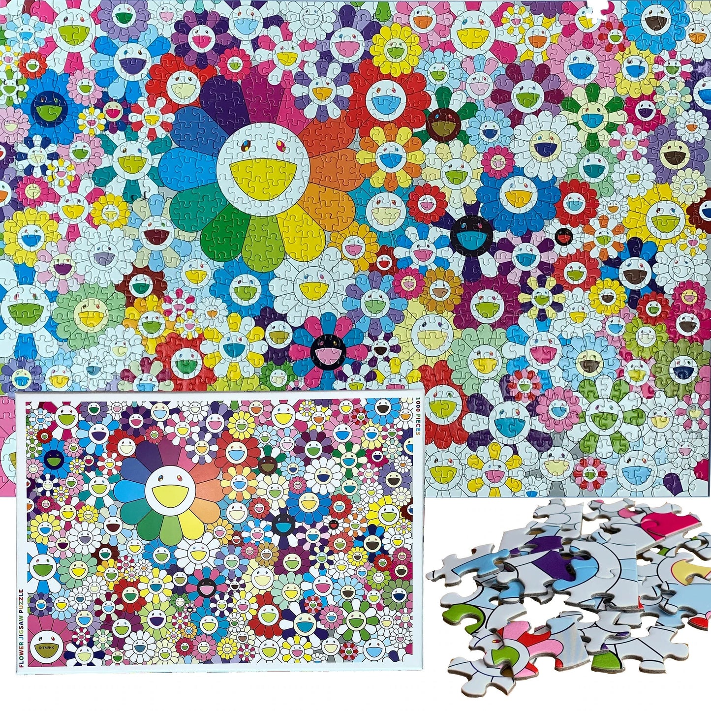村上隆Takashi Murakami 拼图1000片 size ：51cmX73.5cm  FLOWER JIGSAW PUZZLE