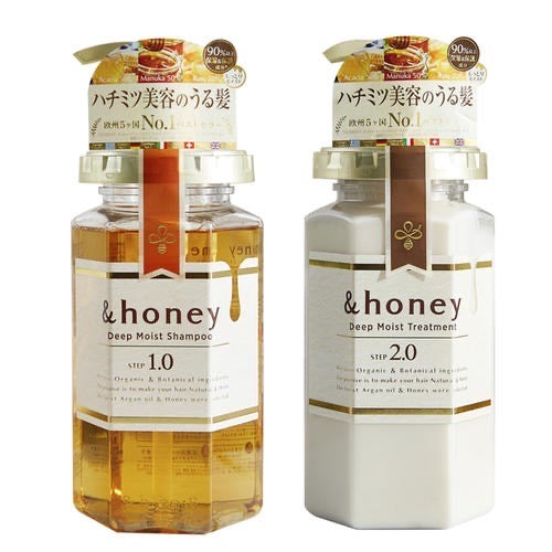 日本 &Honey 安蒂花子蜂蜜洗发水+护发素 440ml 天然无硅油 深层滋养 修复烫染一次成效 加固防脱 持久留香