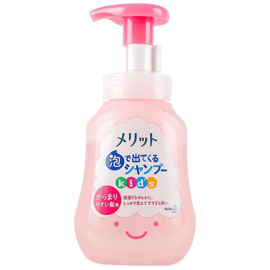 日本KAO花王 Merit儿童无硅油泡沫洗发水 温和蜜桃香 粉色 300ml