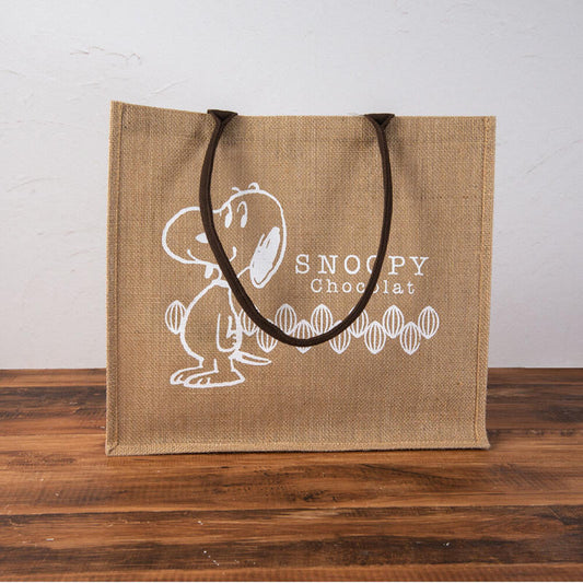 日本 snoopy 黄麻编织环保袋 w400xH610xD180