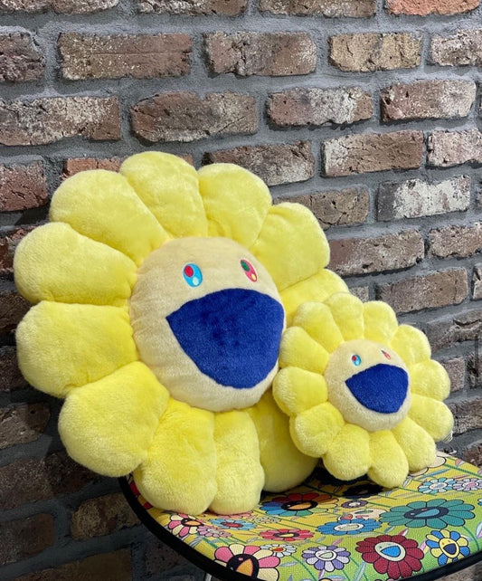 村上隆Takashi Murakami 太阳花抱枕 直径60cm  黄色蓝嘴