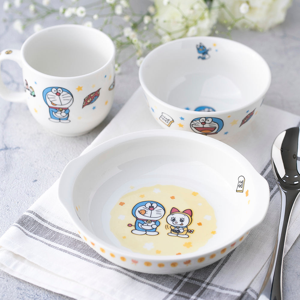 日本DORAEMON 哆啦A梦未来百货店 陶瓷制儿童餐盘 15cm 带手柄