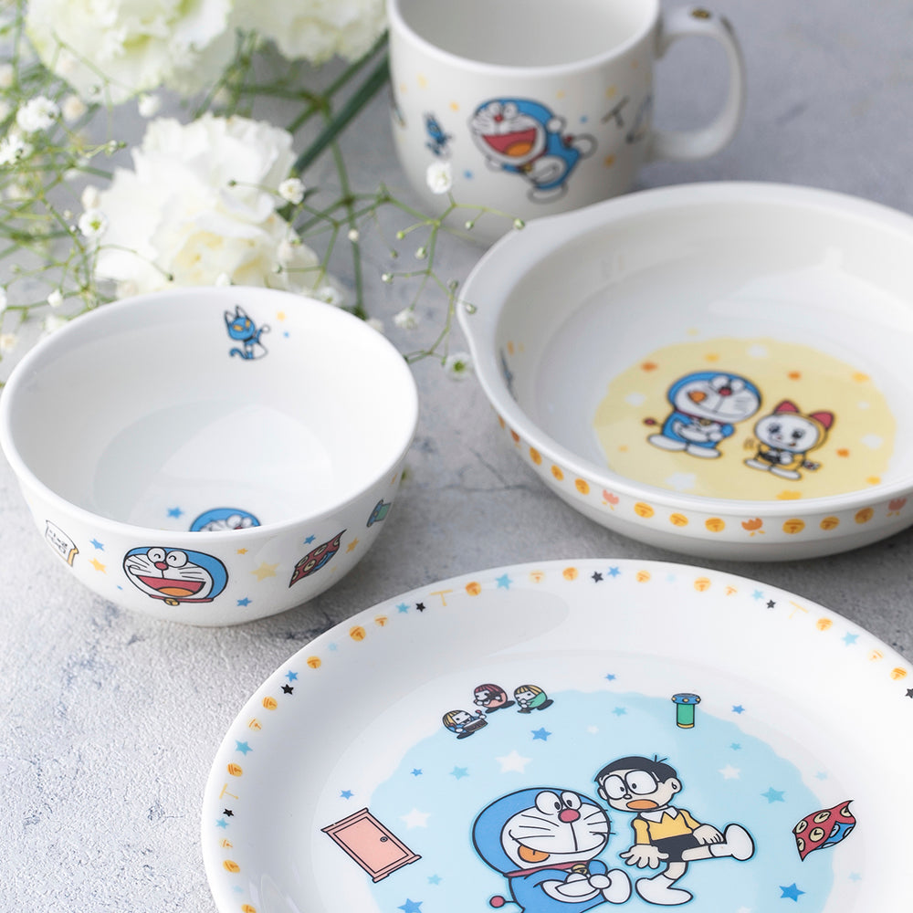 日本DORAEMON 哆啦A梦未来百货店 陶瓷制儿童餐盘 15cm 带手柄