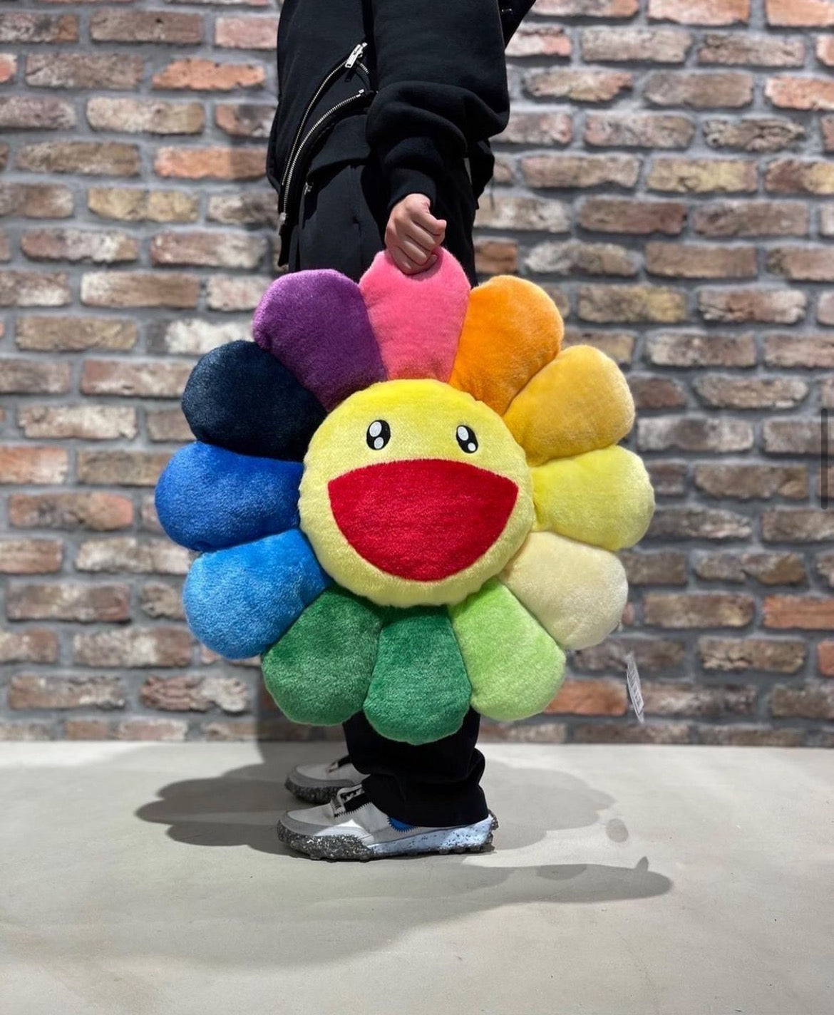 村上隆Takashi Murakami 太阳花抱枕 彩虹色 红嘴 Flower Cushion / Rainbow