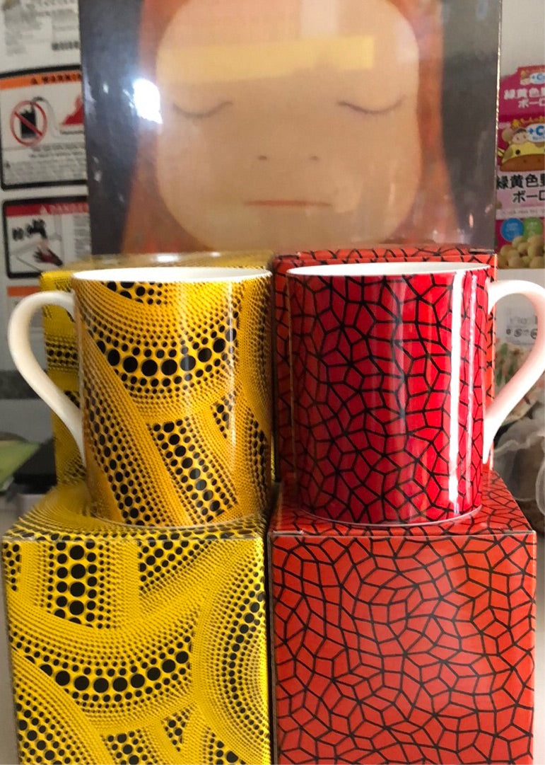 日本 草间弥生YAYOI KUSAMA  马克杯 黃色の樹 & 無限の網