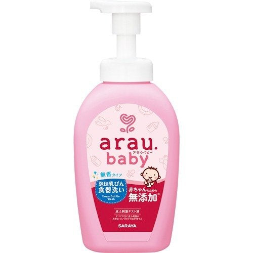 日本SARAYA arau baby 无添加 奶瓶餐具果蔬泡沫清洁液 500ml